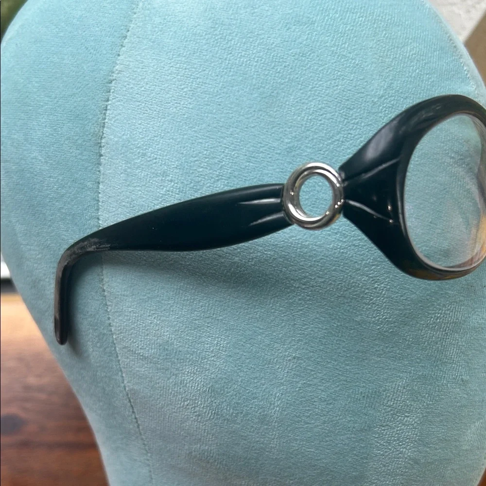 Cartier Vintage Black Oval Women's Glasses with Silver Temple Rings !!